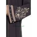 Front open abaya with embroidery- Charcoal grey Front open abaya with embroidery- Charcoal grey